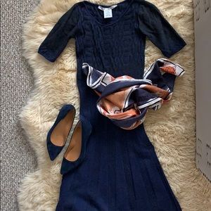 Knit half sleeve dress